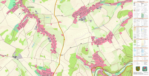 Staatsbetrieb Geobasisinformation und Vermessung Sachsen Klaffenbach, Chemnitz, Stadt (1:10,000 scale) digital map