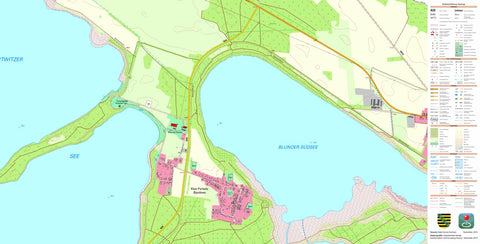 Staatsbetrieb Geobasisinformation und Vermessung Sachsen Klein Partwitz, Elsterheide (1:10,000 scale) digital map