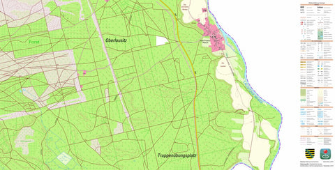 Staatsbetrieb Geobasisinformation und Vermessung Sachsen Klein Priebus, Krauschwitz i.d. O.L. 1 (1:10,000 scale) digital map