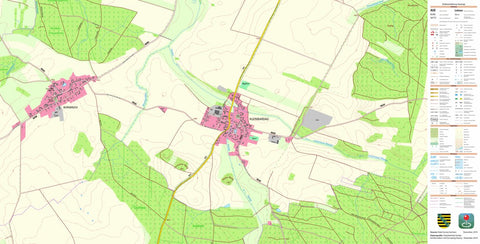 Staatsbetrieb Geobasisinformation und Vermessung Sachsen Kleinbardau, Grimma, Stadt (1:10,000 scale) digital map
