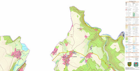 Staatsbetrieb Geobasisinformation und Vermessung Sachsen Kleingera, Elsterberg, Stadt (1:10,000 scale) digital map
