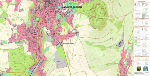 Staatsbetrieb Geobasisinformation und Vermessung Sachsen Kleinrückerswalde, Annaberg-Buchholz, Stadt (1:10,000 scale) digital map