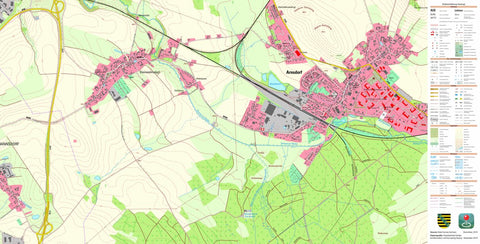 Staatsbetrieb Geobasisinformation und Vermessung Sachsen Kleinwolmsdorf, Arnsdorf (1:10,000 scale) digital map