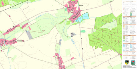 Staatsbetrieb Geobasisinformation und Vermessung Sachsen Klitzschen, Mockrehna (1:10,000 scale) digital map