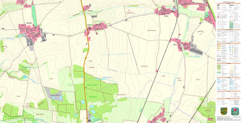Staatsbetrieb Geobasisinformation und Vermessung Sachsen Kmehlen, Priestewitz (1:10,000 scale) digital map