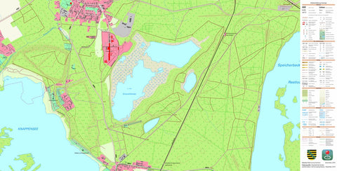 Staatsbetrieb Geobasisinformation und Vermessung Sachsen Knappenrode, Hoyerswerda, Stadt (1:10,000 scale) digital map