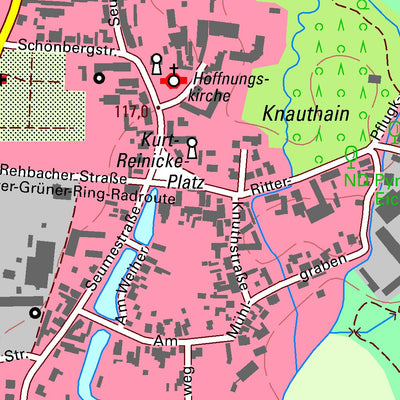 Staatsbetrieb Geobasisinformation und Vermessung Sachsen Knautkleeberg-Knauthain, Leipzig, Stadt (1:10,000 scale) digital map