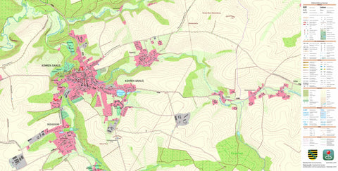 Staatsbetrieb Geobasisinformation und Vermessung Sachsen Kohren-Sahlis, Frohburg, Stadt (1:10,000 scale) digital map