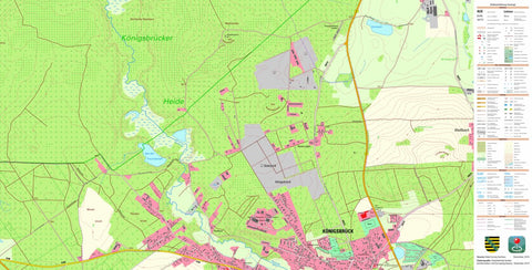 Staatsbetrieb Geobasisinformation und Vermessung Sachsen Königsbrück, Königsbrück, Stadt 3 (1:10,000 scale) digital map