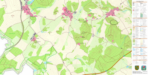 Staatsbetrieb Geobasisinformation und Vermessung Sachsen Krebes, Weischlitz (1:10,000 scale) digital map