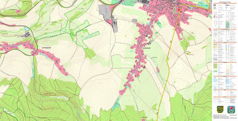 Staatsbetrieb Geobasisinformation und Vermessung Sachsen Kühnhaide, Zwönitz, Stadt (1:10,000 scale) digital map