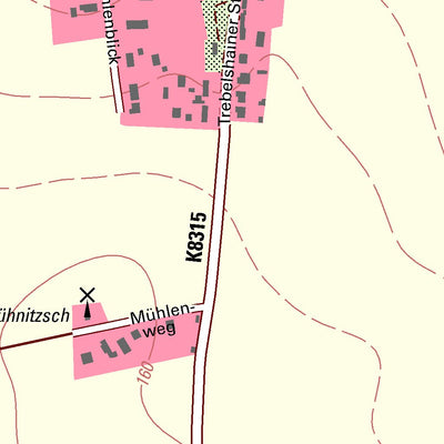 Staatsbetrieb Geobasisinformation und Vermessung Sachsen Kühnitzsch, Lossatal (1:10,000 scale) digital map