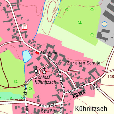 Staatsbetrieb Geobasisinformation und Vermessung Sachsen Kühnitzsch, Lossatal (1:10,000 scale) digital map