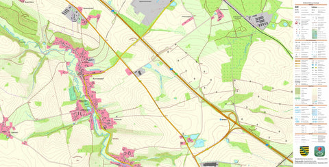 Staatsbetrieb Geobasisinformation und Vermessung Sachsen Kunnersdorf, Schöpstal (1:10,000 scale) digital map