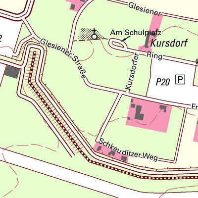 Staatsbetrieb Geobasisinformation und Vermessung Sachsen Kursdorf, Schkeuditz, Stadt (1:10,000 scale) digital map