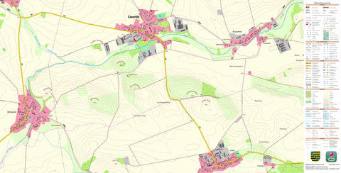 Staatsbetrieb Geobasisinformation und Vermessung Sachsen Laas, Liebschützberg (1:10,000 scale) digital map