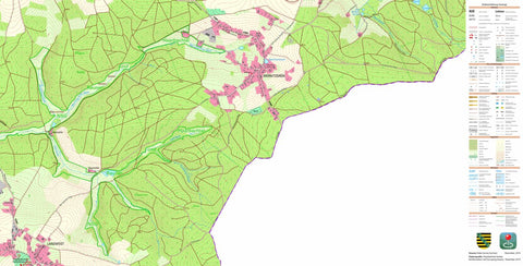 Staatsbetrieb Geobasisinformation und Vermessung Sachsen Landwüst, Markneukirchen, Stadt (1:10,000 scale) digital map