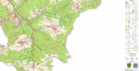 Staatsbetrieb Geobasisinformation und Vermessung Sachsen Landwüst, Markneukirchen, Stadt (1:25,000 scale) digital map