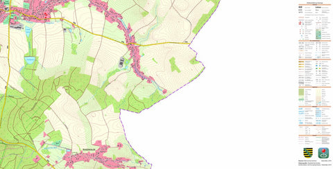 Staatsbetrieb Geobasisinformation und Vermessung Sachsen Langburkersdorf, Neustadt in Sachsen, Stadt (1:10,000 scale) digital map