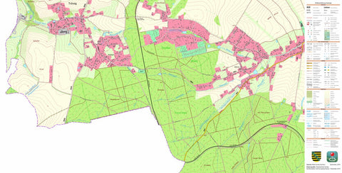 Staatsbetrieb Geobasisinformation und Vermessung Sachsen Langenbernsdorf, Langenbernsdorf 1 (1:10,000 scale) digital map