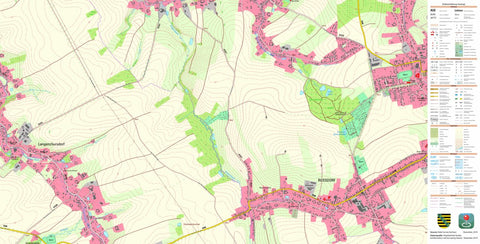 Staatsbetrieb Geobasisinformation und Vermessung Sachsen Langenchursdorf, Callenberg (1:10,000 scale) digital map