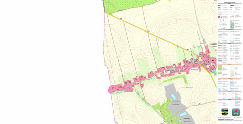 Staatsbetrieb Geobasisinformation und Vermessung Sachsen Langenleuba-Oberhain, Penig, Stadt (1:10,000 scale) digital map