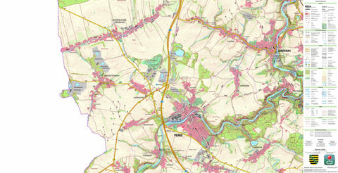 Staatsbetrieb Geobasisinformation und Vermessung Sachsen Langenleuba-Oberhain, Penig, Stadt (1:25,000 scale) digital map