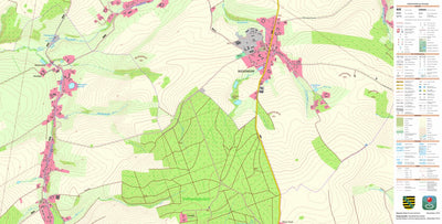 Staatsbetrieb Geobasisinformation und Vermessung Sachsen Langenstriegis, Frankenberg/Sa., Stadt (1:10,000 scale) digital map