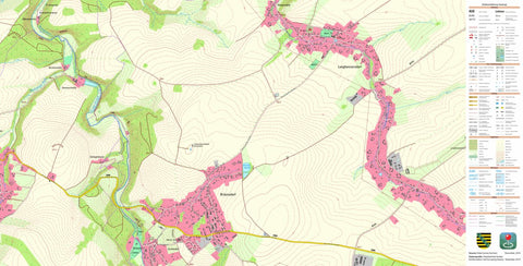 Staatsbetrieb Geobasisinformation und Vermessung Sachsen Langhennersdorf, Oberschöna (1:10,000 scale) digital map