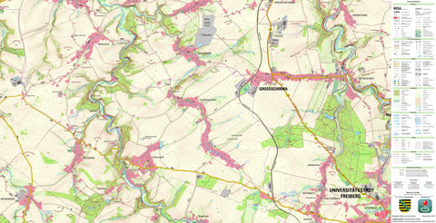 Staatsbetrieb Geobasisinformation und Vermessung Sachsen Langhennersdorf, Oberschöna (1:25,000 scale) digital map