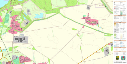 Staatsbetrieb Geobasisinformation und Vermessung Sachsen Laue, Delitzsch, Stadt (1:10,000 scale) digital map