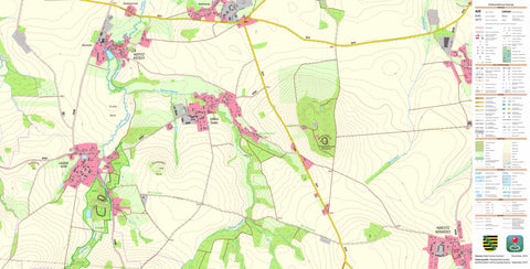 Staatsbetrieb Geobasisinformation und Vermessung Sachsen Lauske, Weißenberg, Stadt (1:10,000 scale) digital map