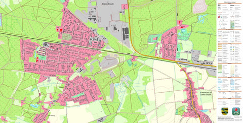 Staatsbetrieb Geobasisinformation und Vermessung Sachsen Lauta, Stadt, Lauta, Stadt (1:10,000 scale) digital map