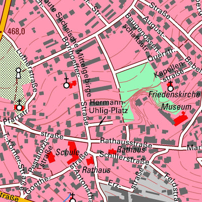 Staatsbetrieb Geobasisinformation und Vermessung Sachsen Lauter, Lauter-Bernsbach, Stadt (1:10,000 scale) digital map