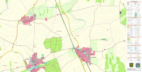 Staatsbetrieb Geobasisinformation und Vermessung Sachsen Lauterbach, Bad Lausick, Stadt (1:10,000 scale) digital map