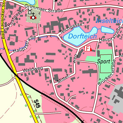 Staatsbetrieb Geobasisinformation und Vermessung Sachsen Lauterbach, Bad Lausick, Stadt (1:10,000 scale) digital map