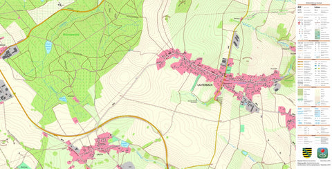 Staatsbetrieb Geobasisinformation und Vermessung Sachsen Lauterbach, Marienberg, Stadt (1:10,000 scale) digital map