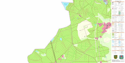 Staatsbetrieb Geobasisinformation und Vermessung Sachsen Leippe, Lauta, Stadt (1:10,000 scale) digital map