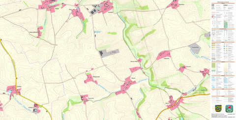 Staatsbetrieb Geobasisinformation und Vermessung Sachsen Leippen, Nossen, Stadt (1:10,000 scale) digital map