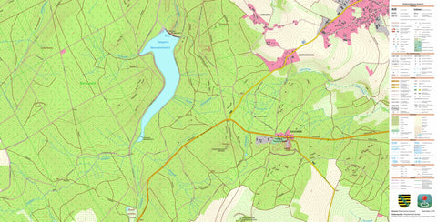 Staatsbetrieb Geobasisinformation und Vermessung Sachsen Lengefeld, Pockau-Lengefeld, Stadt (1:10,000 scale) digital map