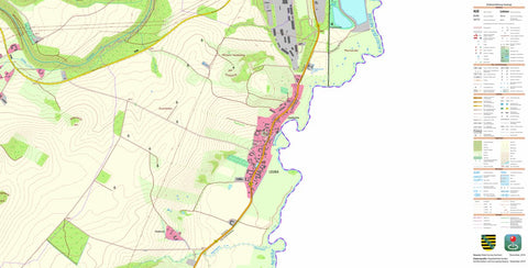 Staatsbetrieb Geobasisinformation und Vermessung Sachsen Leuba, Ostritz, Stadt (1:10,000 scale) digital map