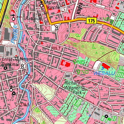 Staatsbetrieb Geobasisinformation und Vermessung Sachsen Leubnitz, Werdau, Stadt (1:25,000 scale) digital map