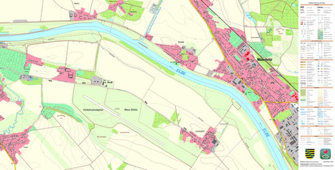 Staatsbetrieb Geobasisinformation und Vermessung Sachsen Leutewitz, Riesa, Stadt (1:10,000 scale) digital map
