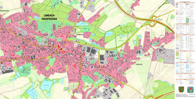 Staatsbetrieb Geobasisinformation und Vermessung Sachsen Limbach, Limbach-Oberfrohna, Stadt (1:10,000 scale) digital map