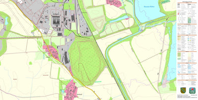 Staatsbetrieb Geobasisinformation und Vermessung Sachsen Lippendorf, Neukieritzsch (1:10,000 scale) digital map