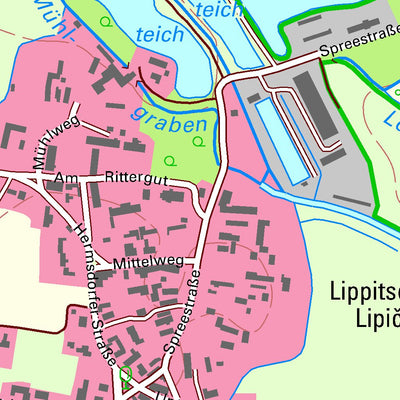 Staatsbetrieb Geobasisinformation und Vermessung Sachsen Lippitsch, Radibor (1:10,000 scale) digital map