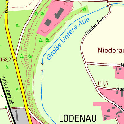 Staatsbetrieb Geobasisinformation und Vermessung Sachsen Lodenau, Rothenburg/O.L., Stadt (1:10,000 scale) digital map