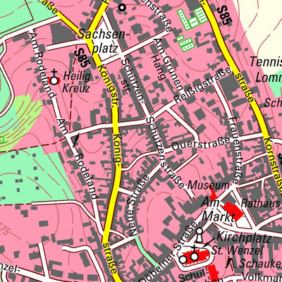 Staatsbetrieb Geobasisinformation und Vermessung Sachsen Lommatzsch, Lommatzsch, Stadt (1:10,000 scale) digital map