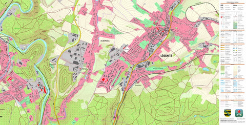 Staatsbetrieb Geobasisinformation und Vermessung Sachsen Lößnitz, Lößnitz, Stadt (1:10,000 scale) digital map