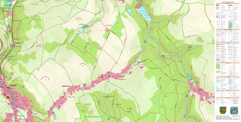 Staatsbetrieb Geobasisinformation und Vermessung Sachsen Löwenhain, Altenberg, Stadt (1:10,000 scale) digital map